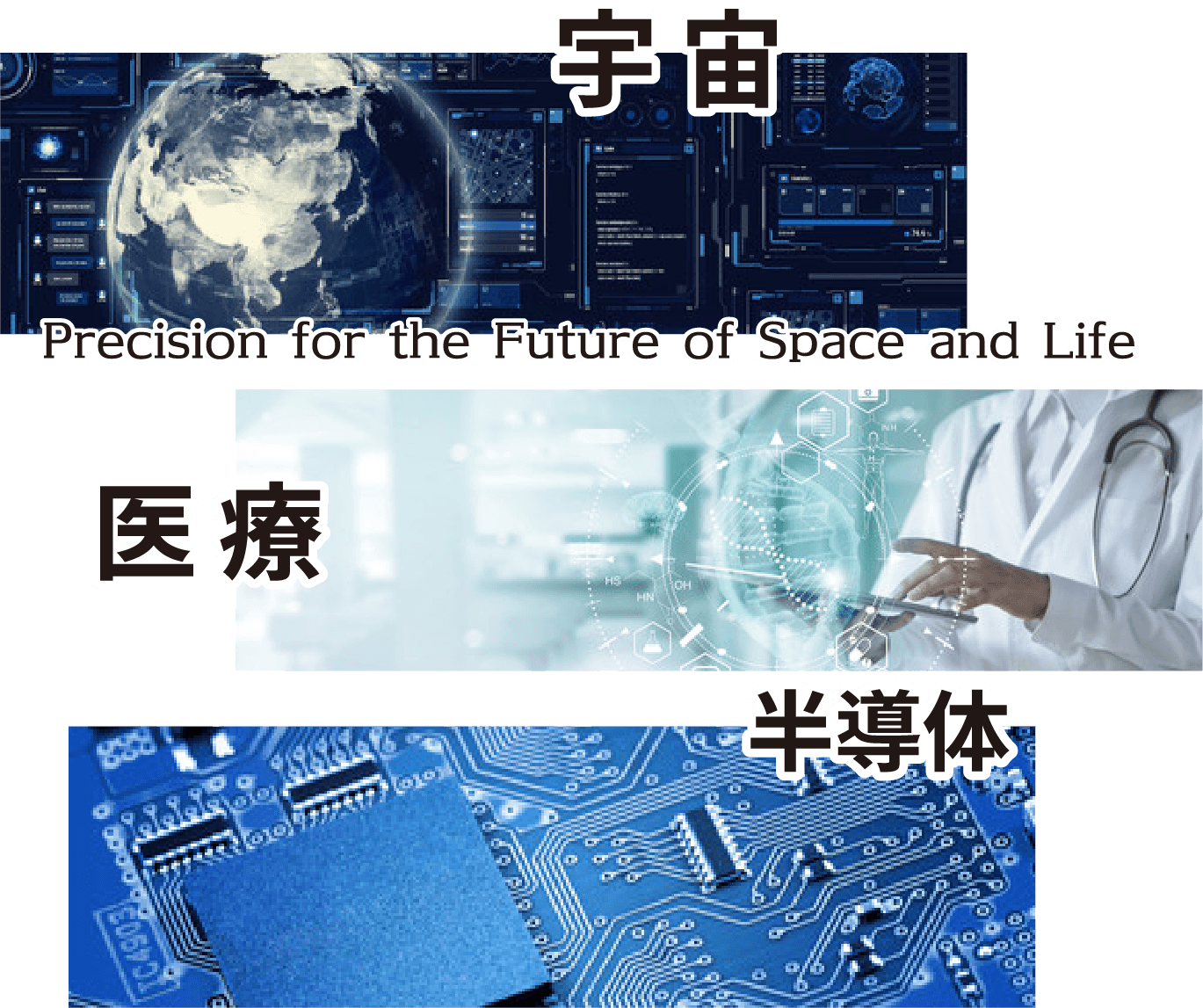 新たなる挑戦の舞台・宇宙、医療、半導体