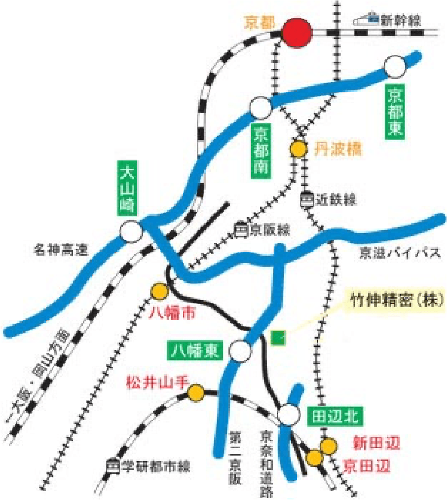 竹伸精密株式会社へのアクセスマップ